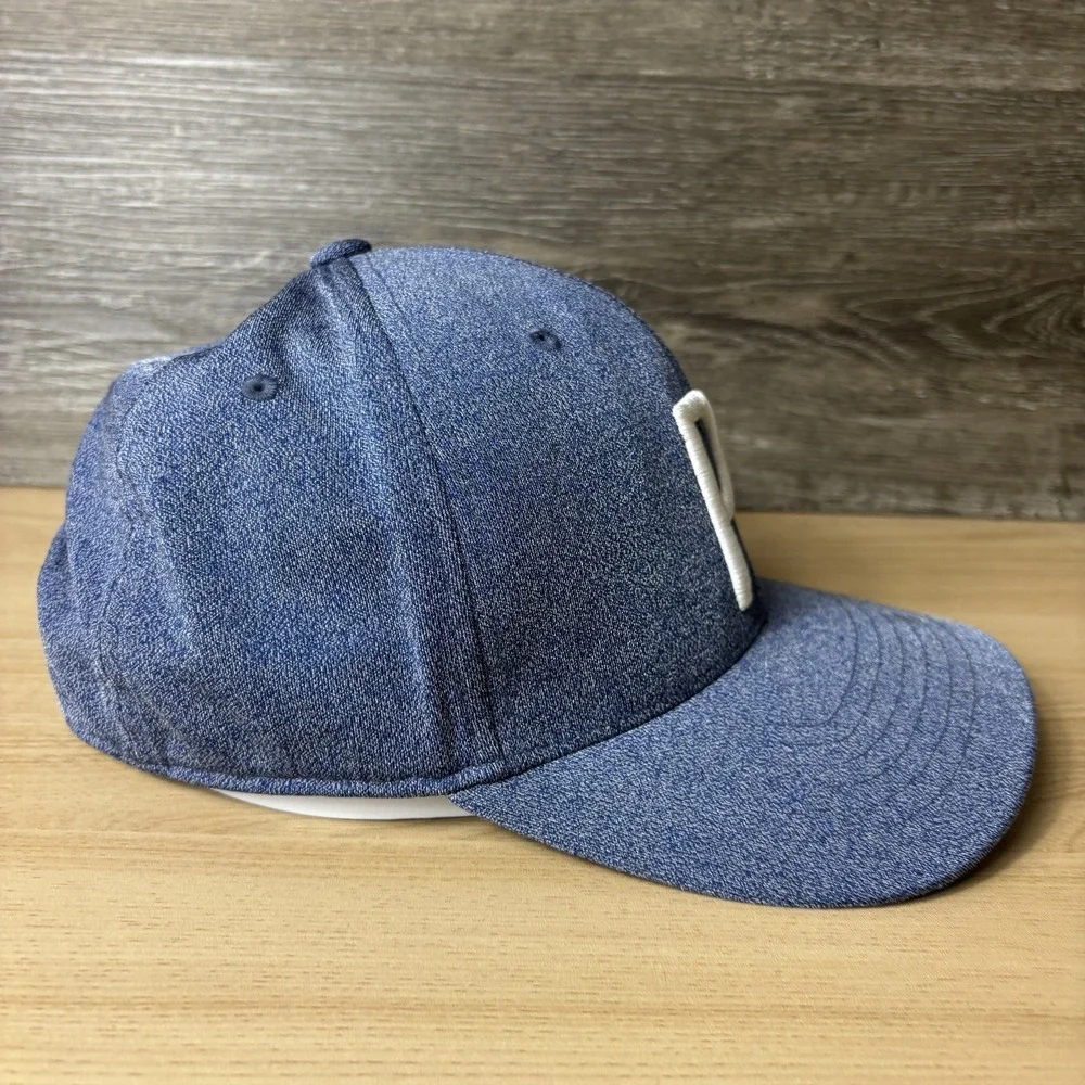Puma Hat Cap Snap Back Blue White P Script Tour Exclusive Golf Mens Embroidered